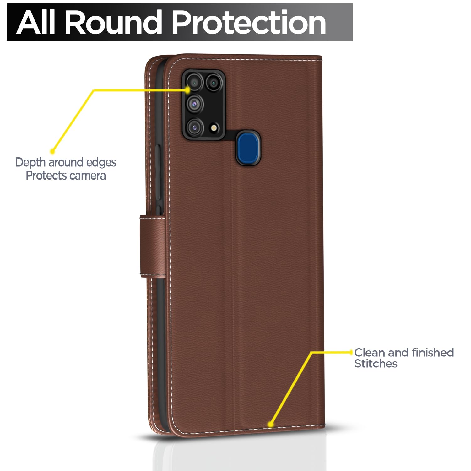 Pikkme Samsung M31/F41/M31 Prime Wallet tan flip cover – photo 4