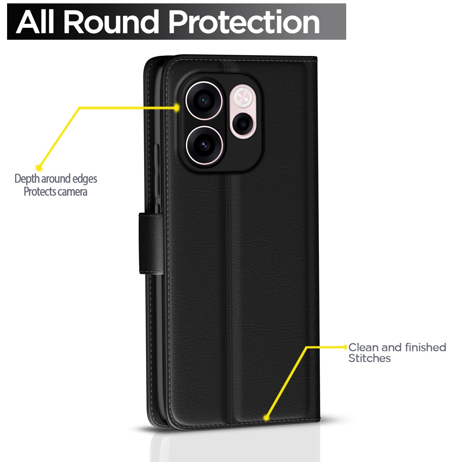 Pikkme black flip cover for Oppo Reno 15C 5G – photo 4