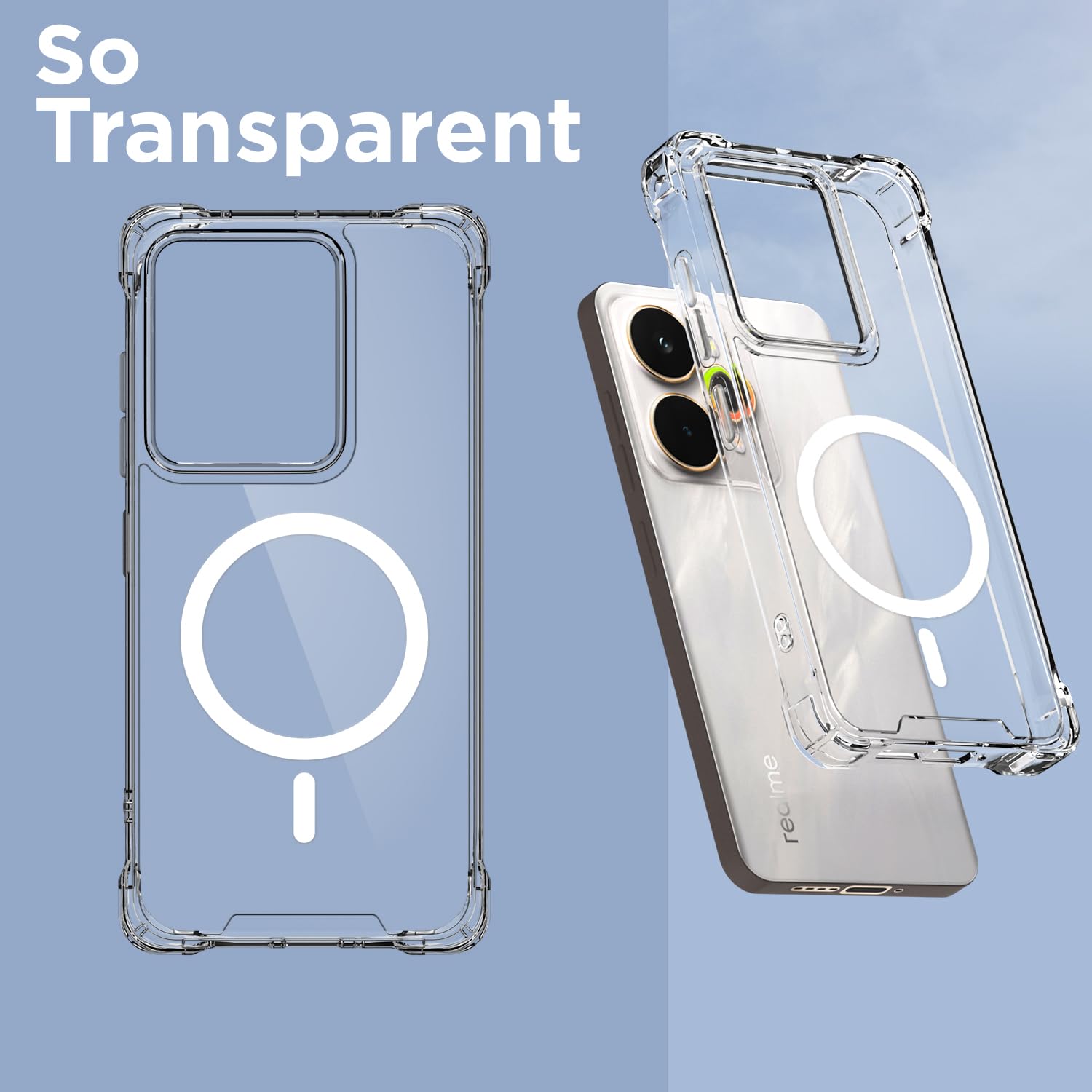 Transparent mag-safe back cover for Realme 15 5G – Pikkme – photo 2