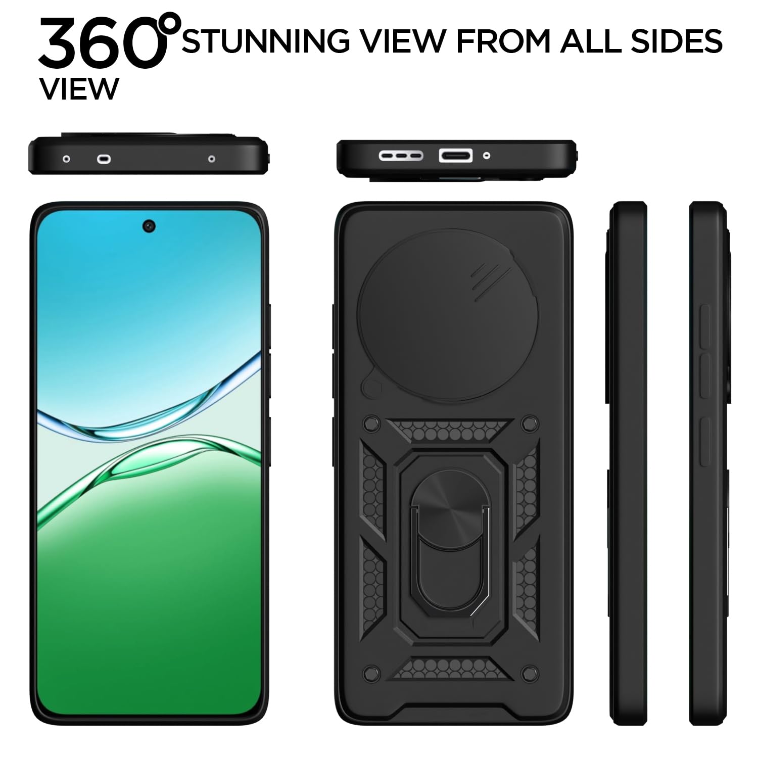 Pikkme Oppo F29 5G D10 Tough Armor Back Cover (Black)