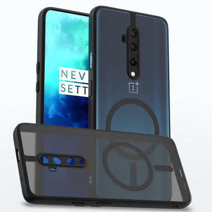 OnePlus 7T Pro mobile back cover in black smoke mag-safe by Pikkme