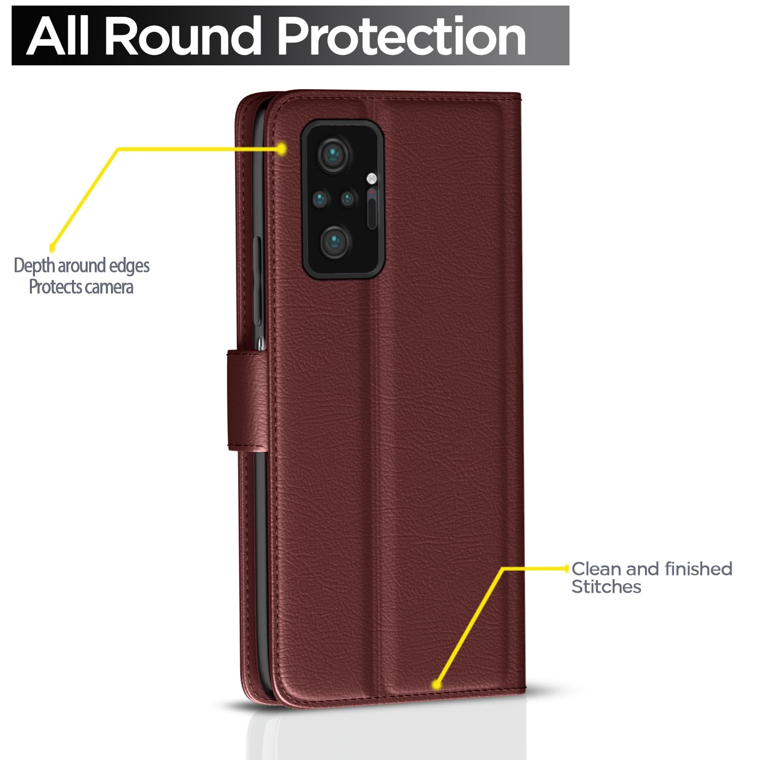 Brown Wallet flip case for Redmi Note 10 Pro Max – Pikkme – photo 4