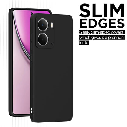 Pikkme Realme P3 5G Soft Matte Silicone Shockproof Case (Black)