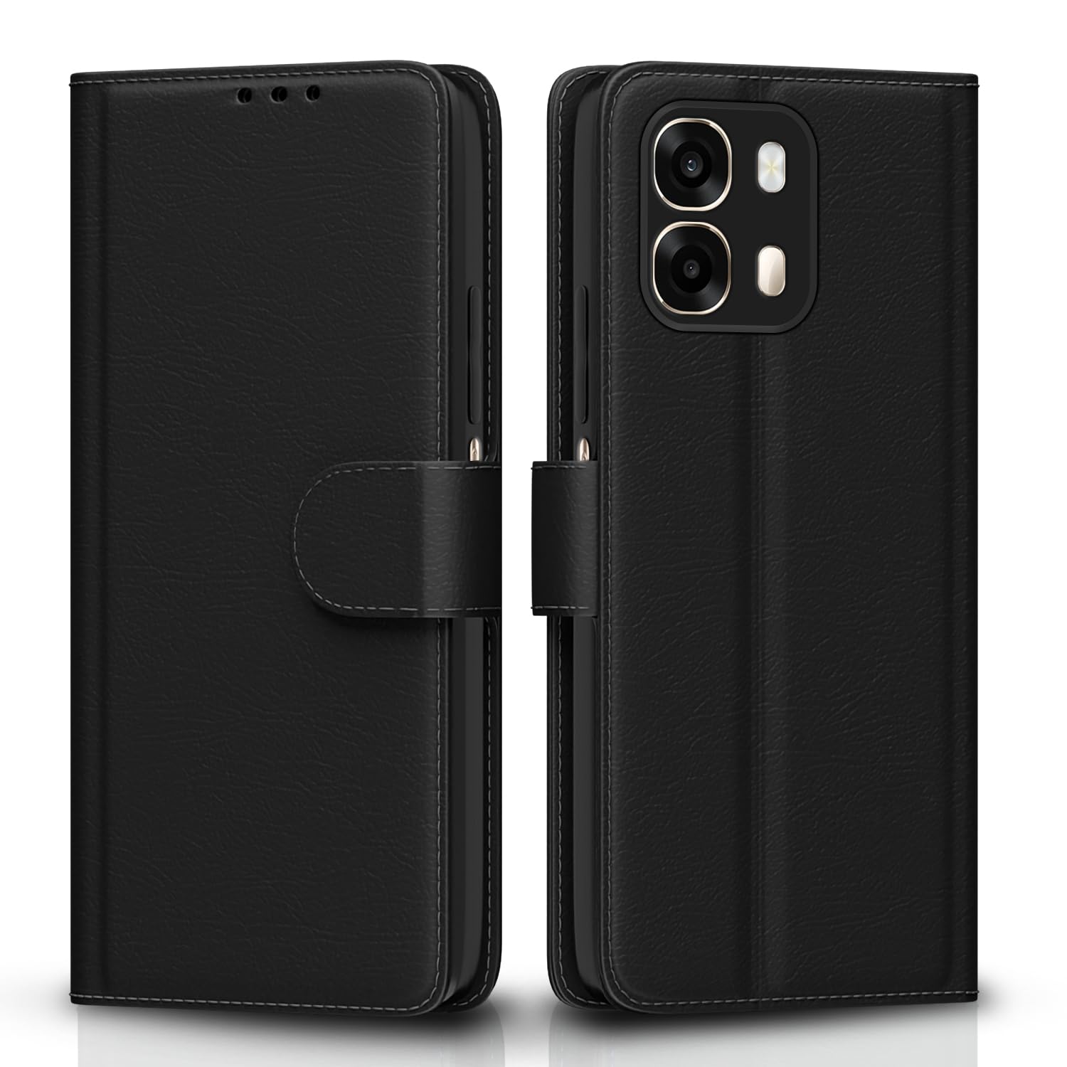 Pikkme black Wallet flip case for Oppo A6 Pro 5G