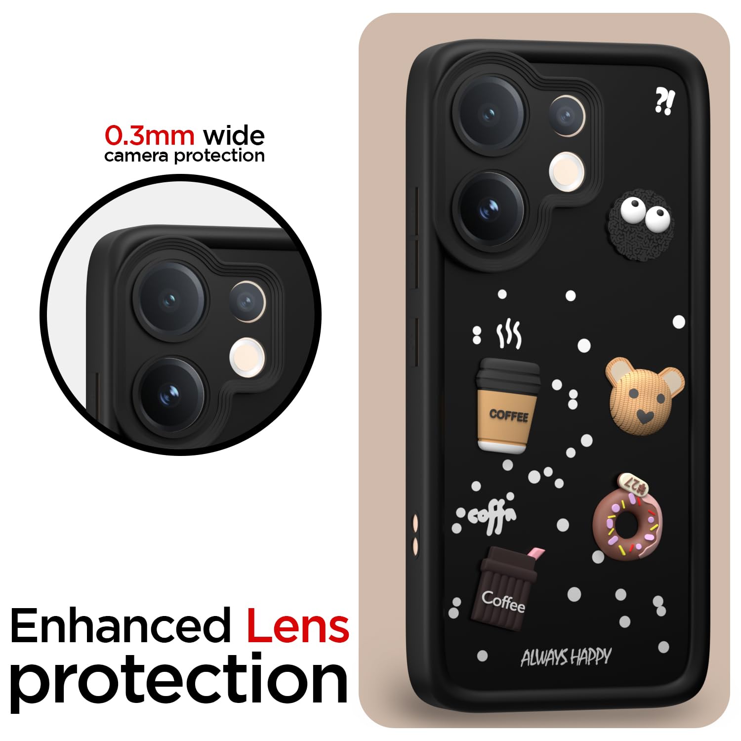 Pikkme black Silicone mobile cover for Vivo V60 5G/T4 Pro 5G/3D – photo 5