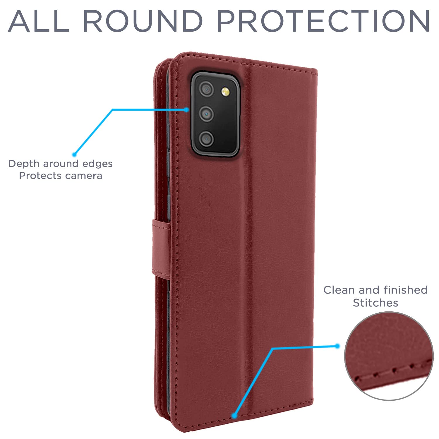 Pikkme Samsung M02s Vintage Flip Cover (Brown)