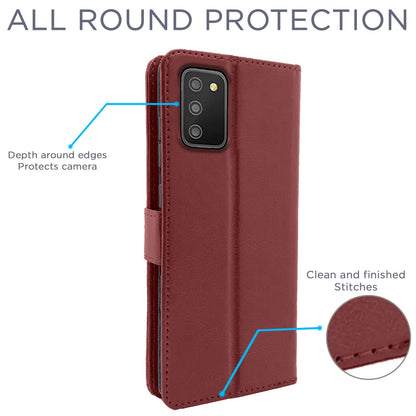 Pikkme Samsung M02s Vintage Flip Cover (Brown)