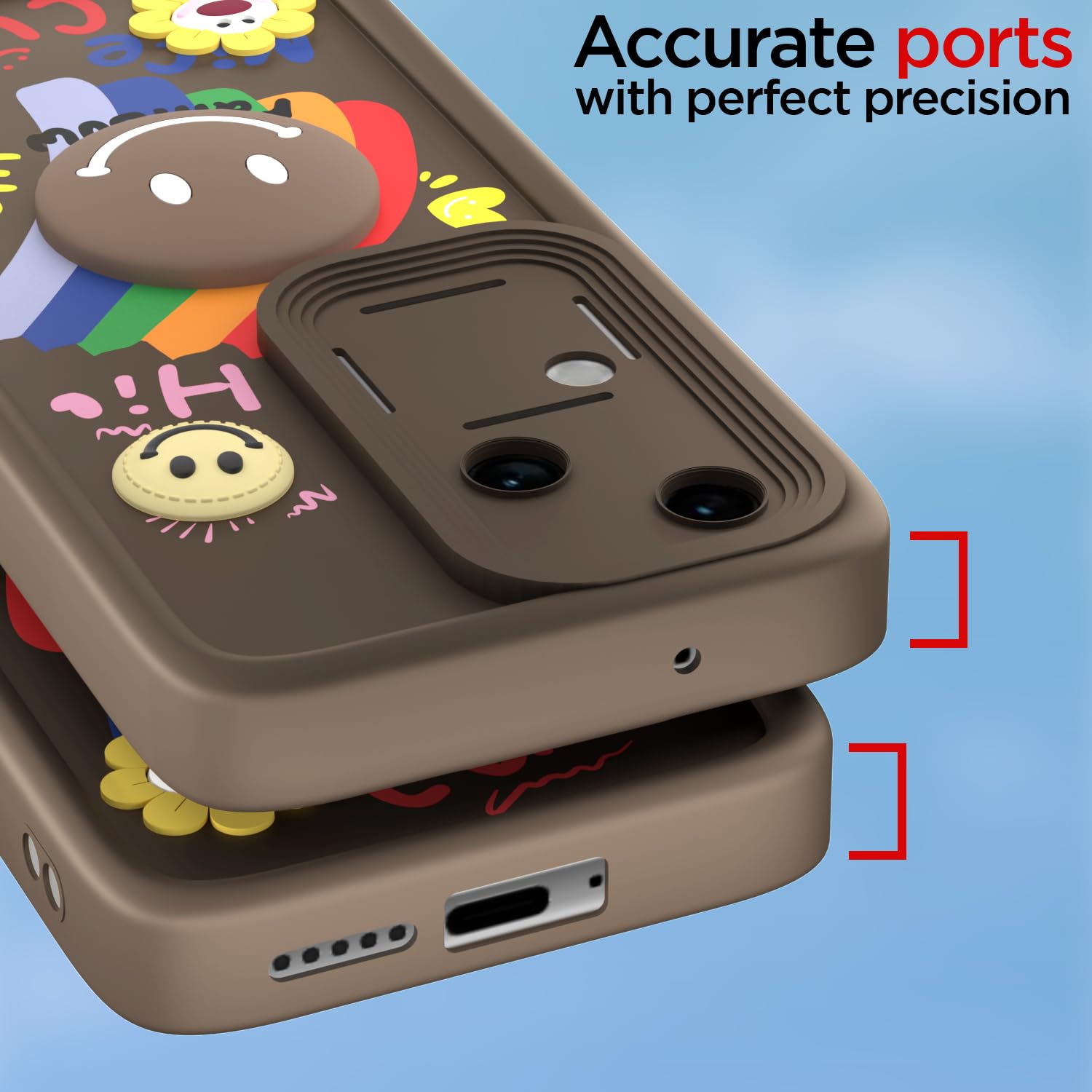Vivo V30/V30 Pro 5G Soft Silicone mobile back cover in brown by Pikkme – photo 4