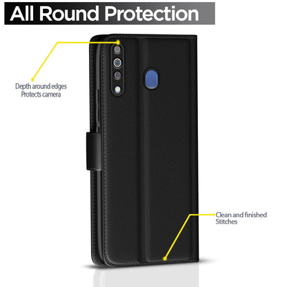 Samsung M30 Wallet flip case in black by Pikkme – photo 4