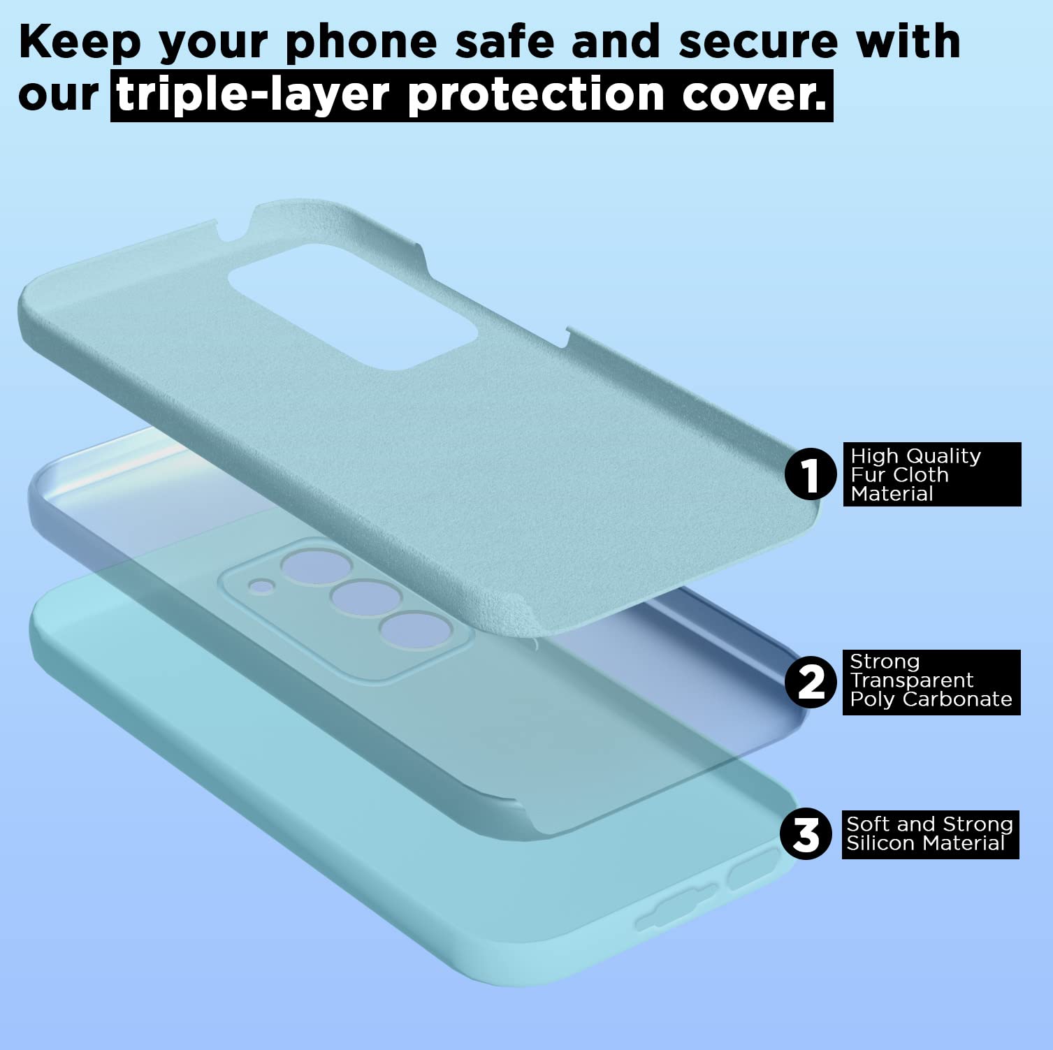 Pikkme Samsung S23 Plus 5G Soft Silicone lite blue mobile cover – photo 5