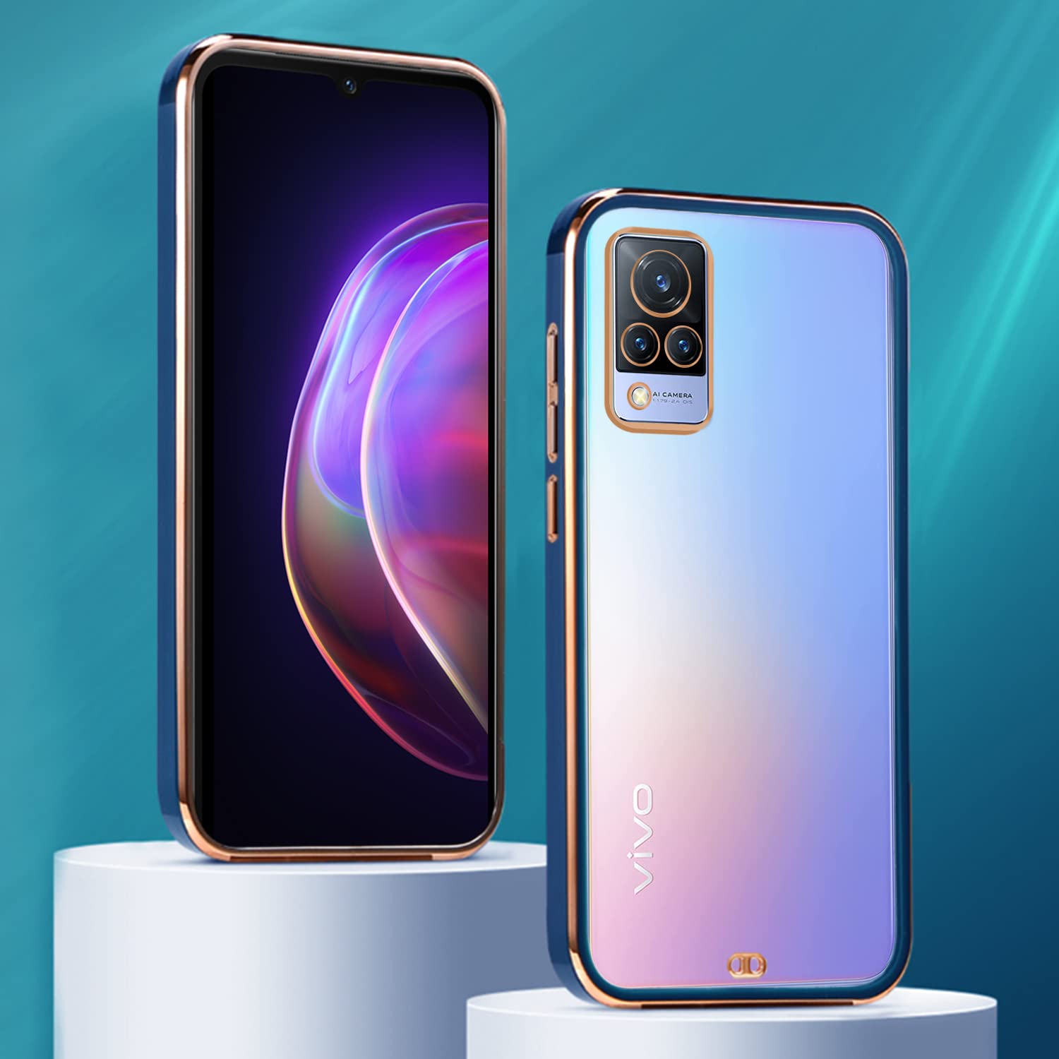 Vivo V21 5G Chrome back cover in blue by Pikkme – photo 3