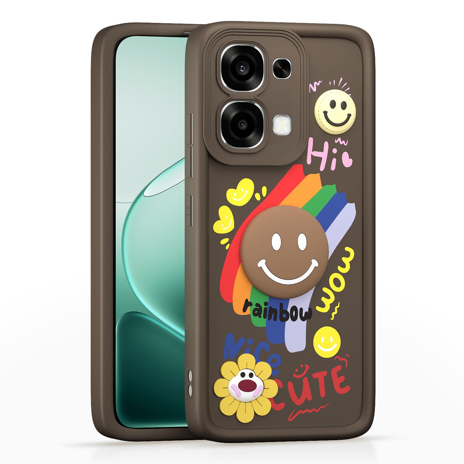 Pikkme brown Soft Silicone mobile back cover for Oppo F31/F33 5G