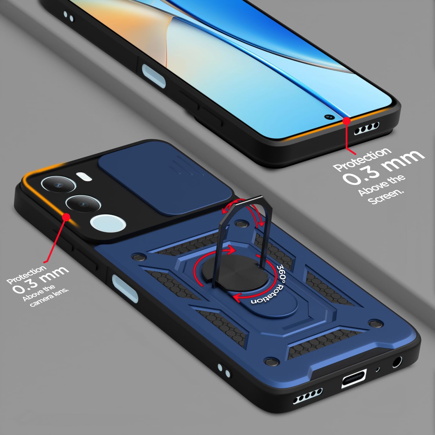 Blue D10 Camera Shield mobile back cover for Vivo Y29 5G/Y19s 5G/360 – Pikkme – photo 4