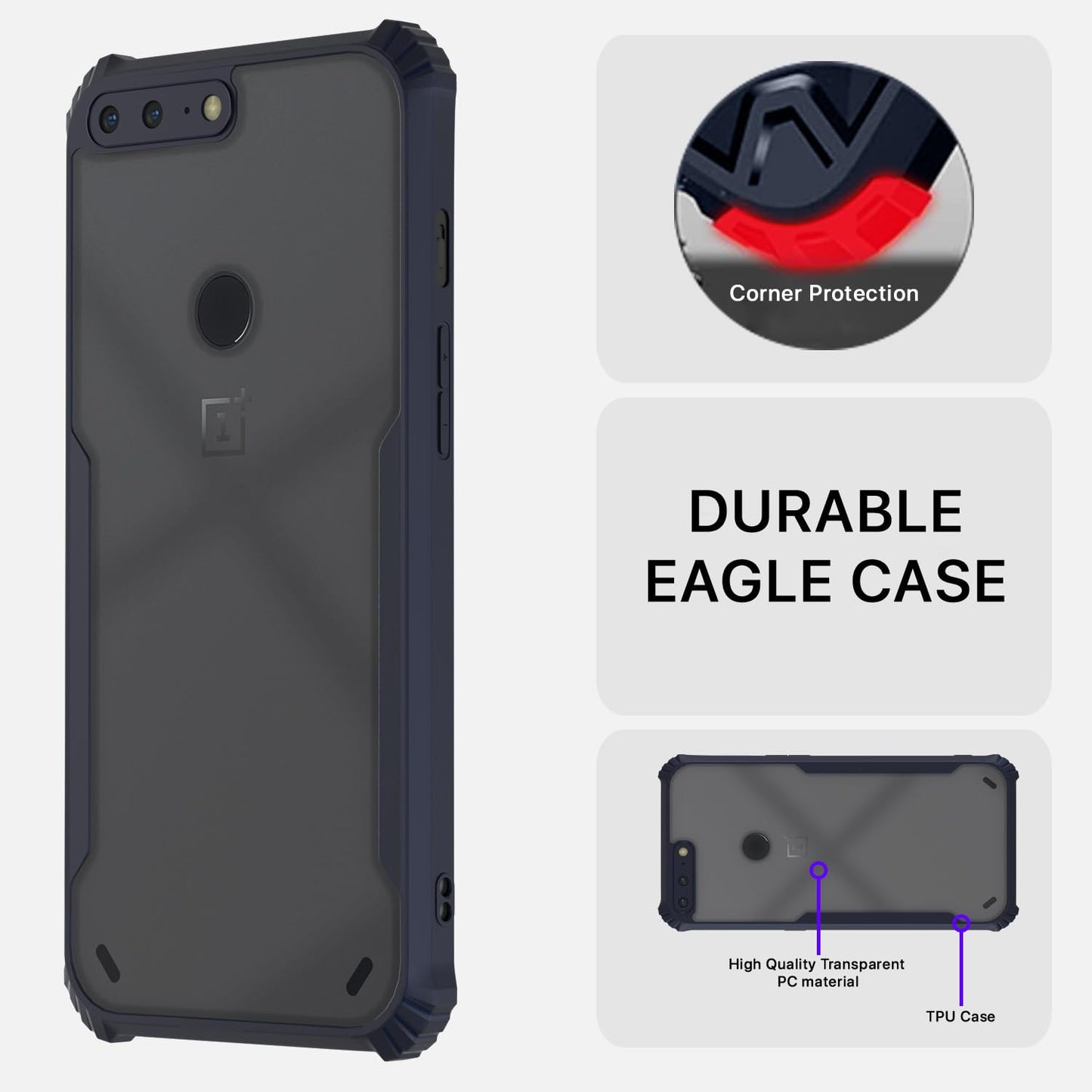 Pikkme OnePlus 5T Eagle Back Cover (Blue)