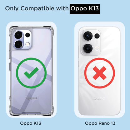 Pikkme Oppo K13 5G PC + TPU Crystal Clear Back Cover (Transparent)
