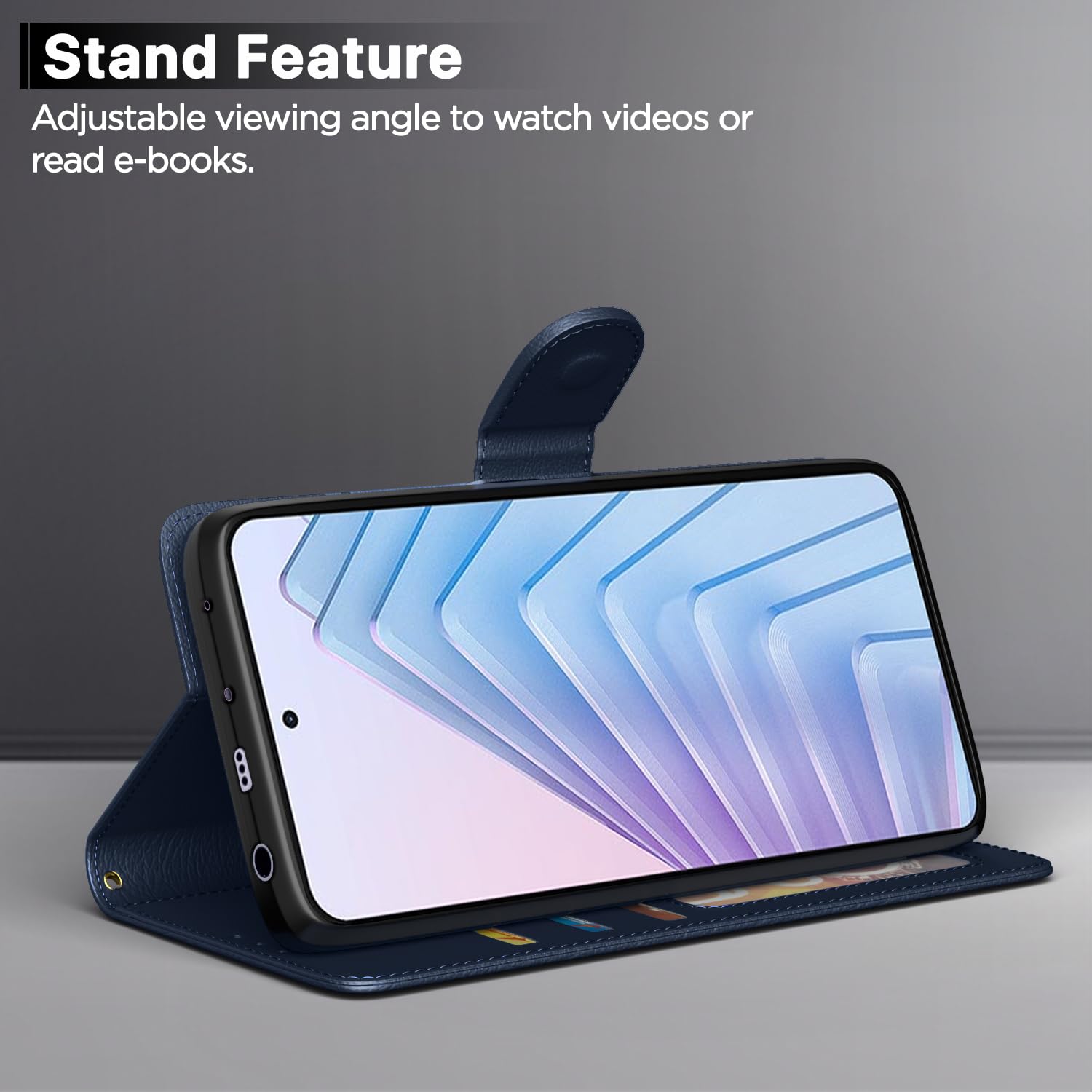 Pikkme Redmi Note 14 5G blue flip case – photo 3