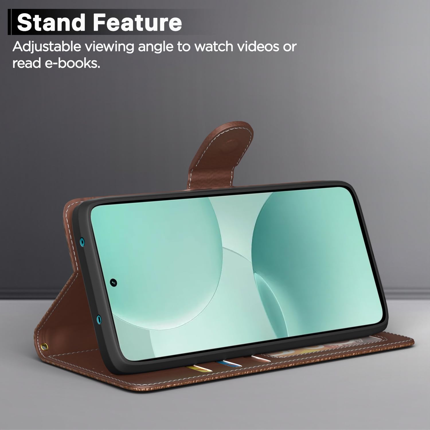 Pikkme Realme P4x 5G Wallet tan flip cover – photo 3