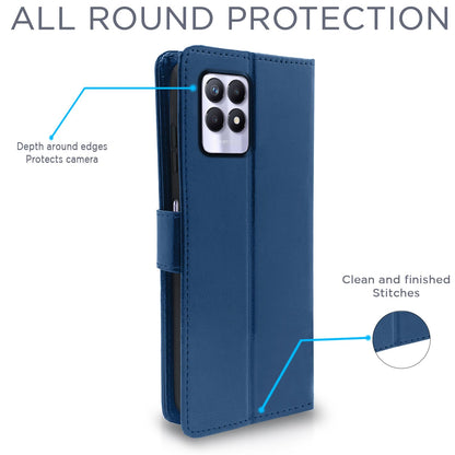 Pikkme Realme Narzo 50 4G / Realme 8i 4G Vintage Flip Cover| Blue
