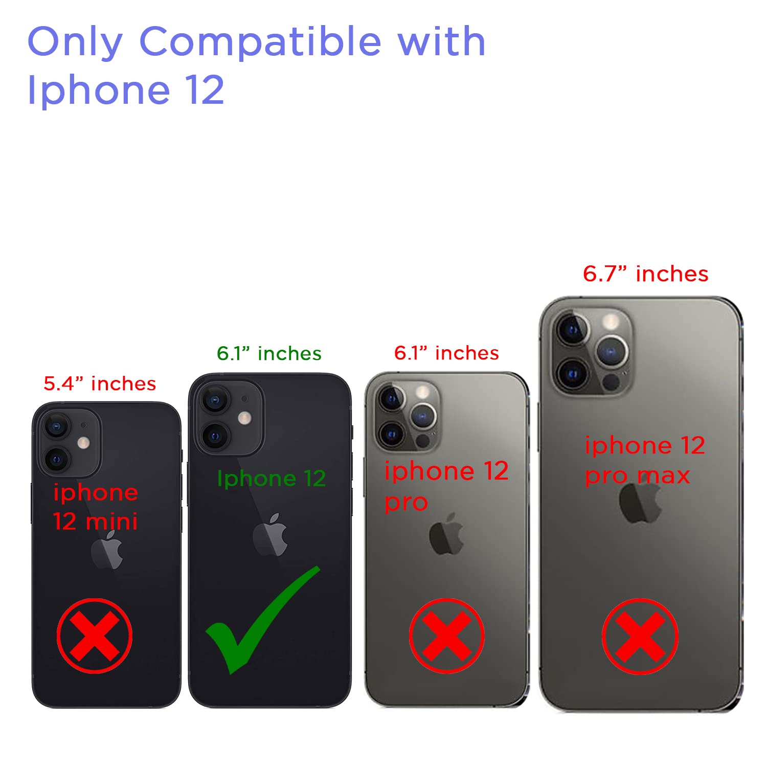 Pikkme iPhone 12/12 Pro Clear Mag-safe Transparent Back Cover (Black)
