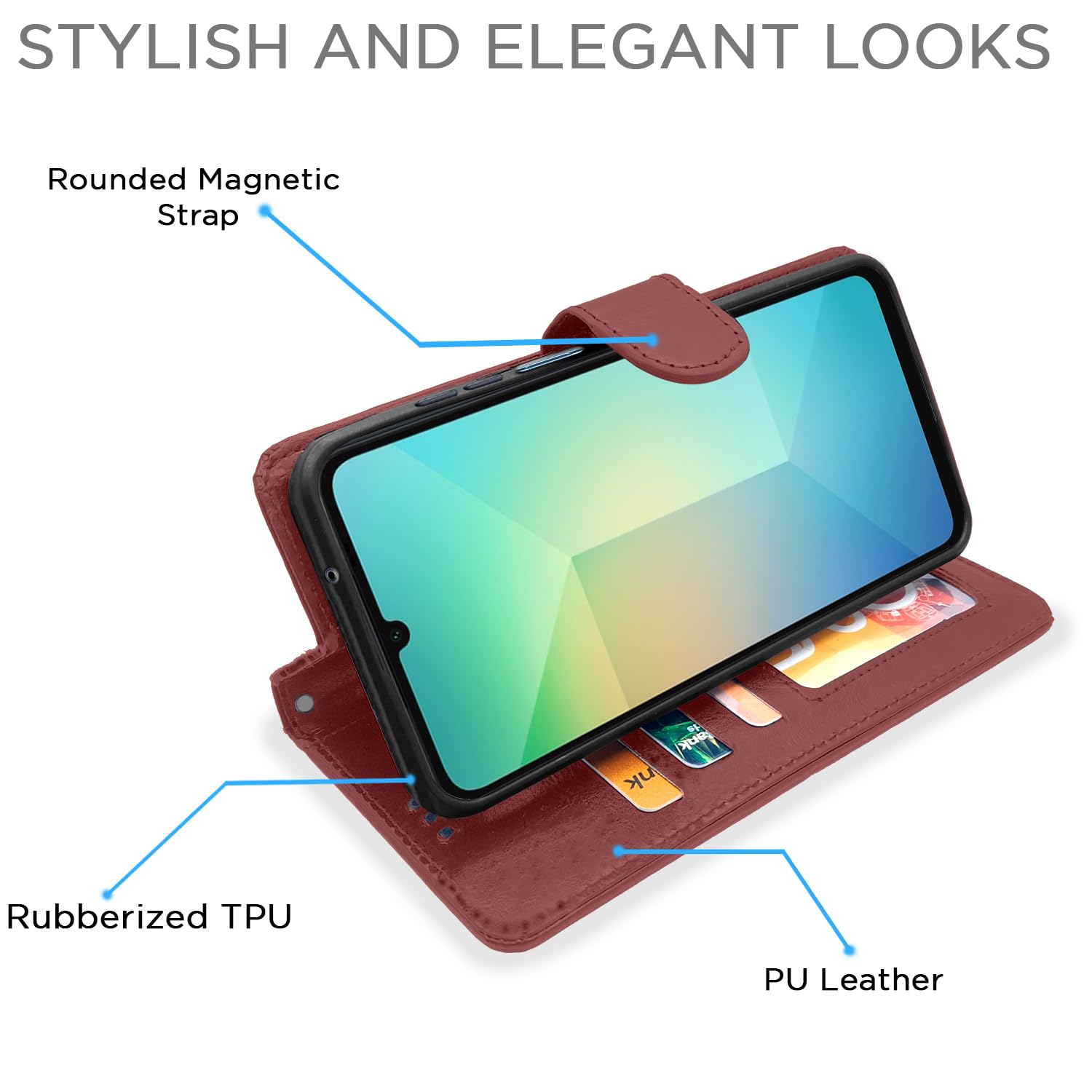 Pikkme Samsung A06 brown mobile flip cover – photo 5