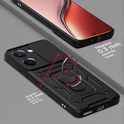 Pikkme Realme P3 Ultra 5G D10 Tough Armor Back Cover (Black)