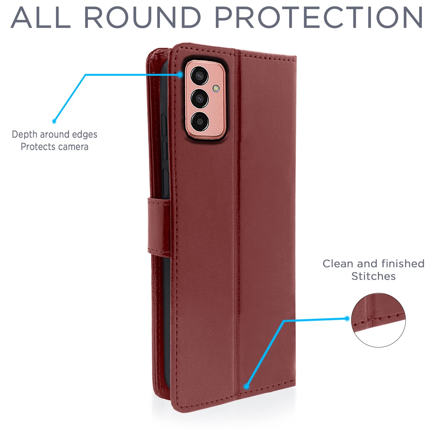 Pikkme Samsung Galaxy F13 Vintage Flip Cover (Brown)
