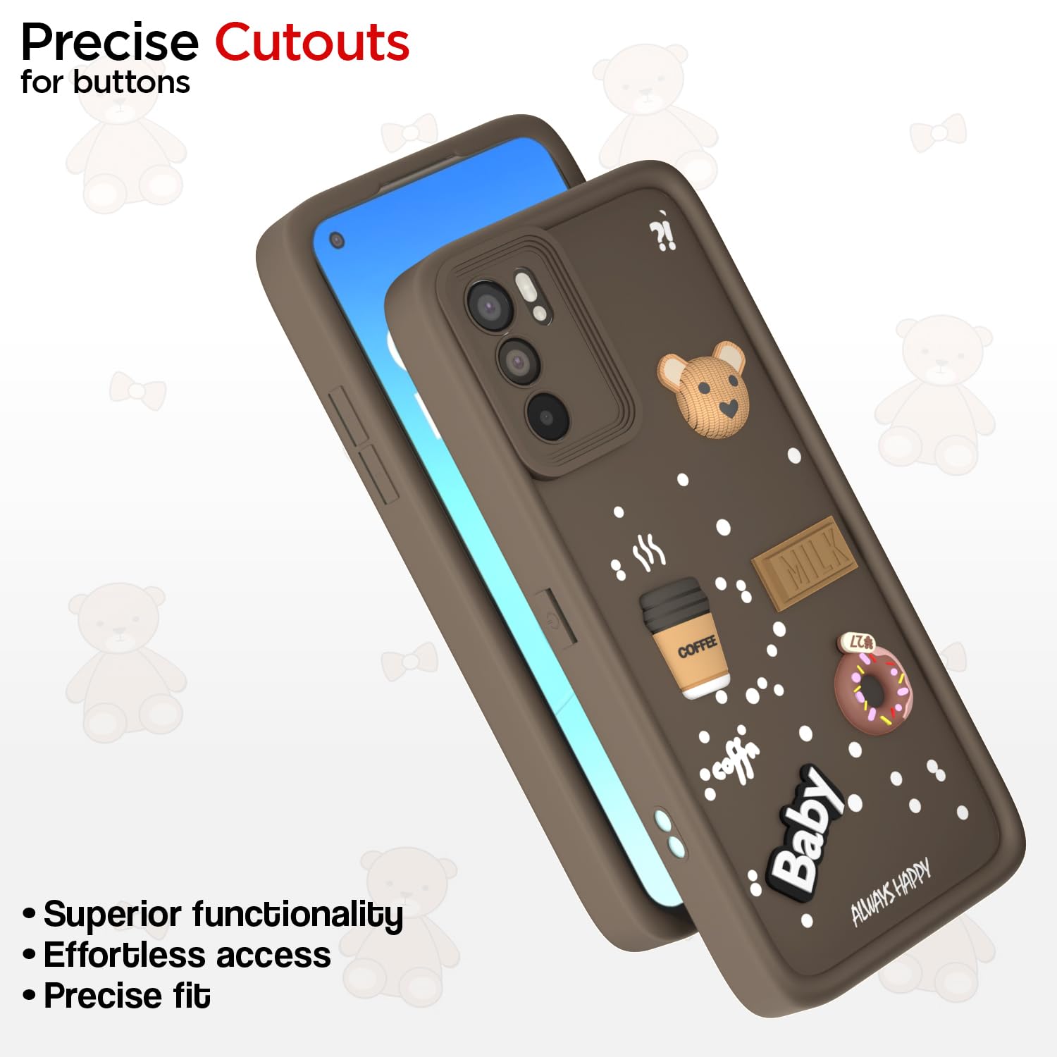 Oppo Reno 6 5G Silicone mobile back cover in brown by Pikkme – photo 6
