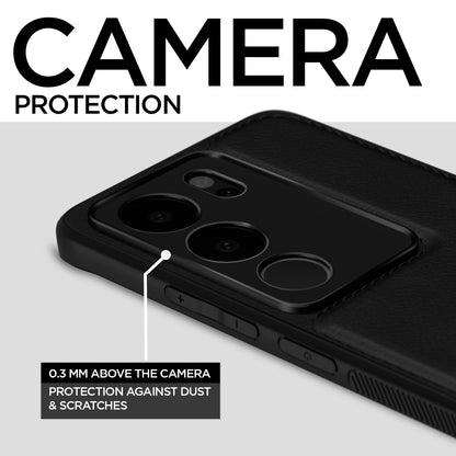 Pikkme Vivo V29 5G Leather Back Cover (Black)