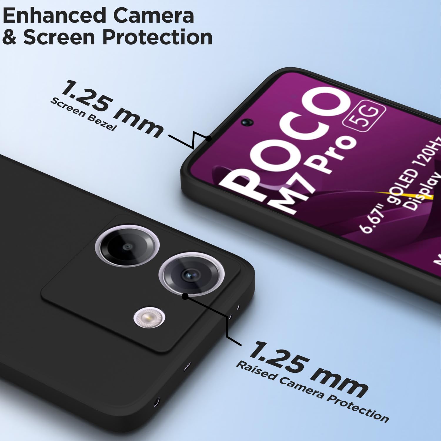 Pikkme black phone cover for Poco M7 Pro 5G – photo 2