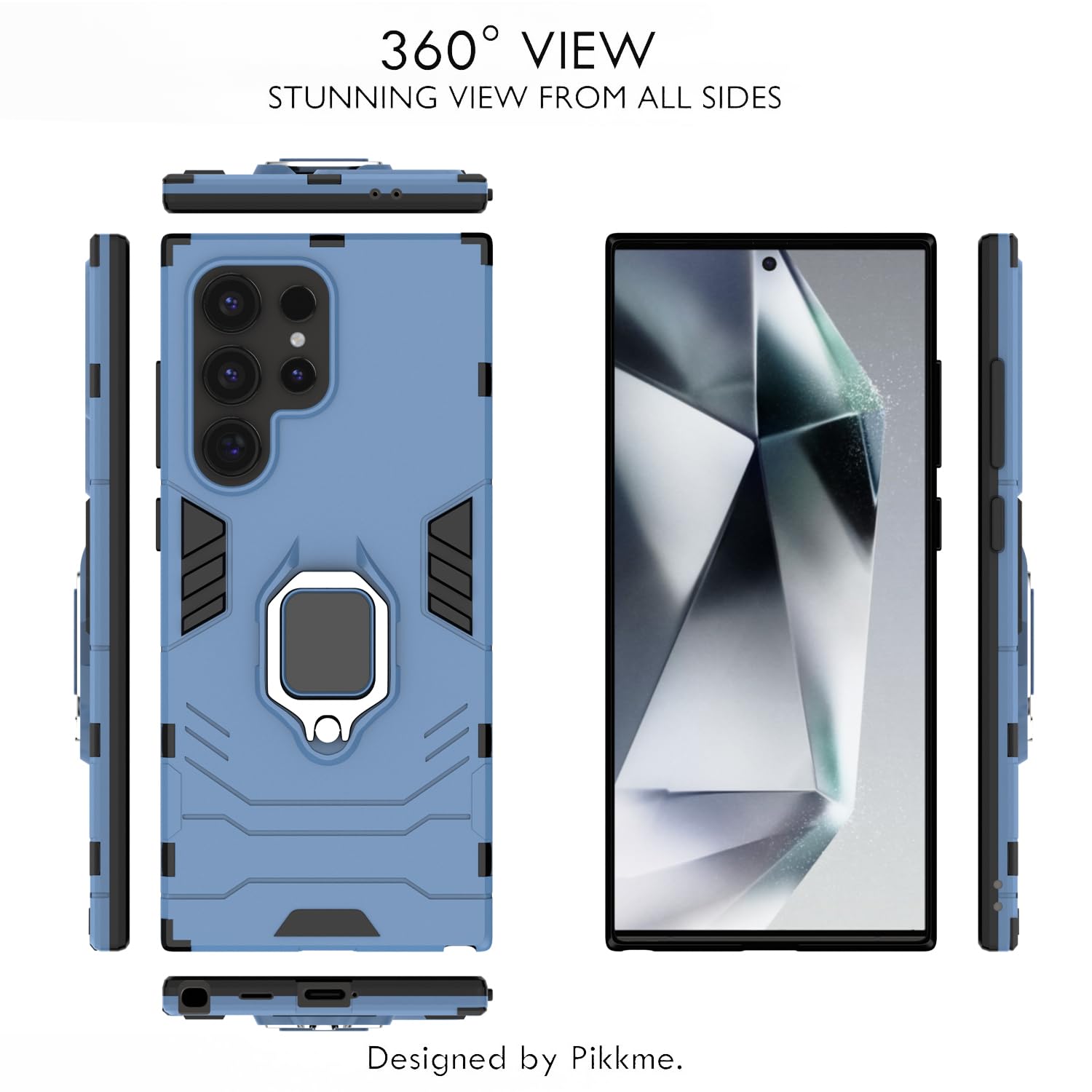 Pikkme Samsung Galaxy S25 Ultra 5G D5 Tough Armor Back Cover (Blue)