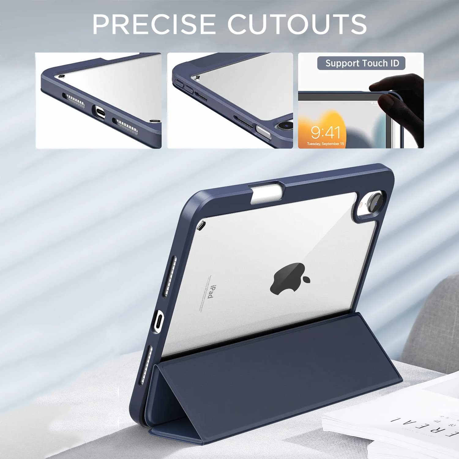 Pikkme iPad 10th Generation 10.9 Inch 2022 dark blue flip case – photo 2
