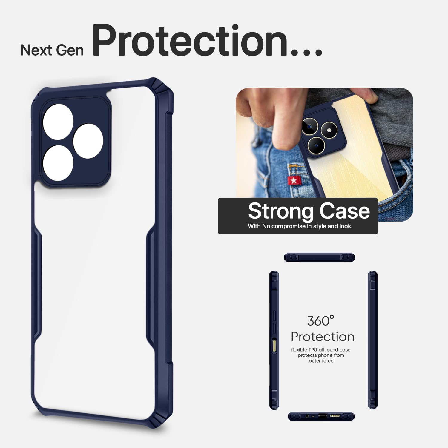 Pikkme blue Hybrid back cover for Realme Narzo N53 – photo 6