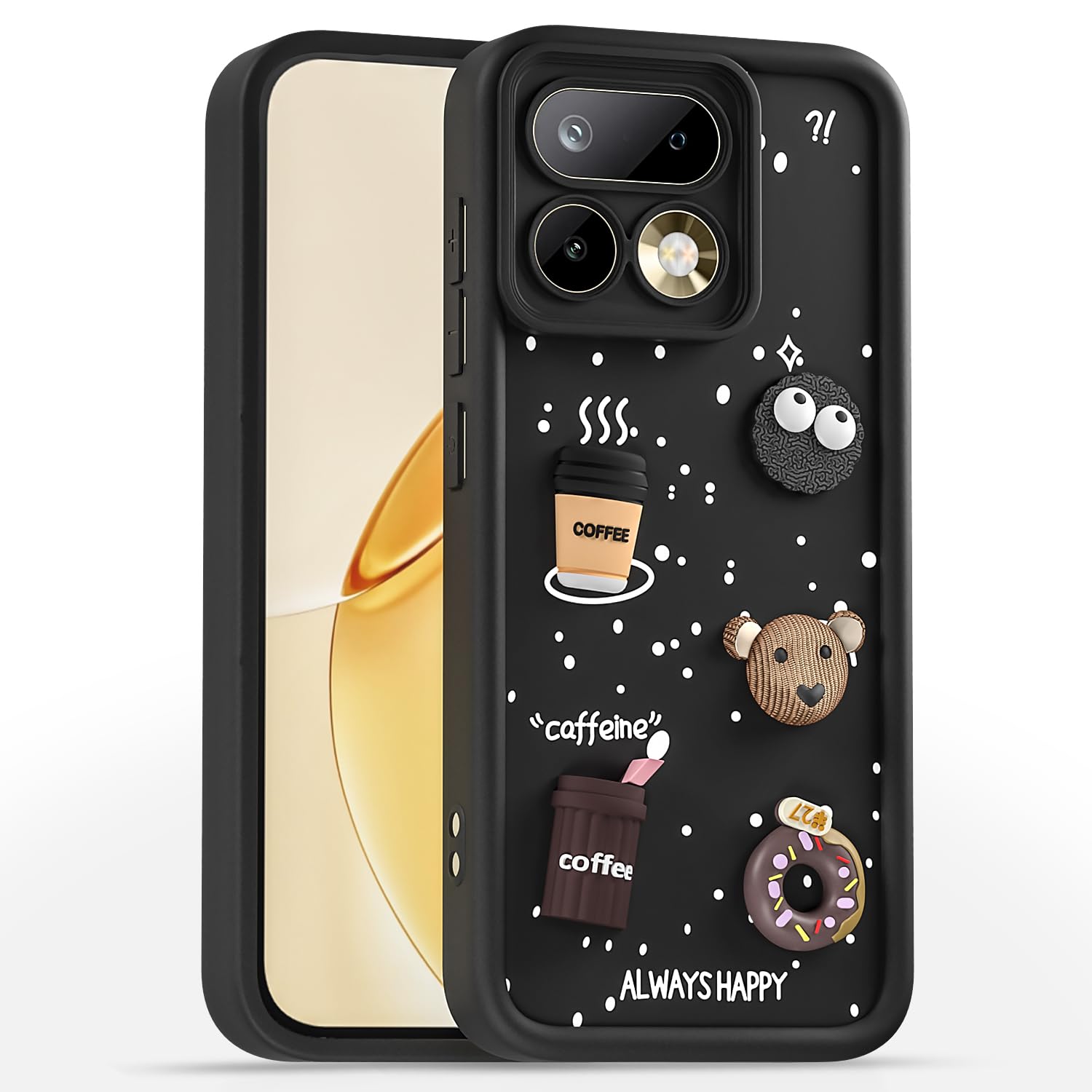 Realme 16 Pro 5G mobile back cover in black by Pikkme