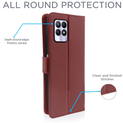 Pikkme brown Wallet wallet flip cover for Realme Narzo 50/8i 4G – photo 4