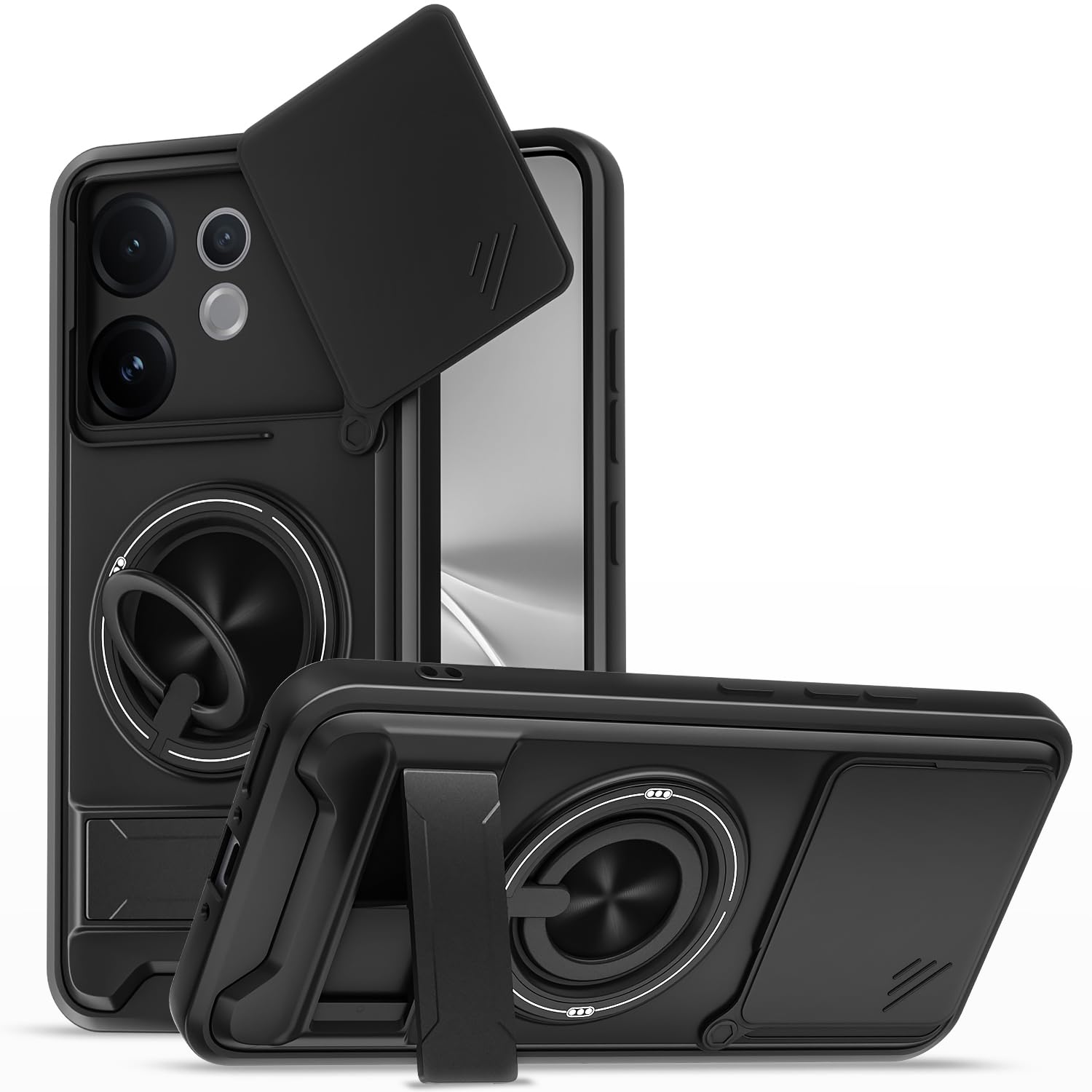 Vivo V60e/V60 5G Tough Armor mobile back cover in black by Pikkme