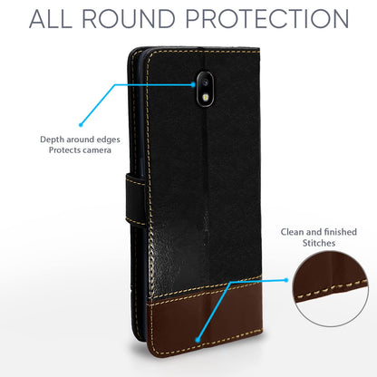 Samsung J7 Pro Magnetic mobile flip cover in black & brown by Pikkme – photo 4