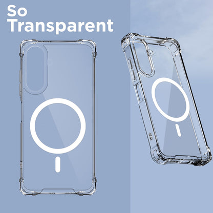 Pikkme Samsung Galaxy A26 5G Mag-Safe Shockproof PC + TPU Back Cover (Transparent)