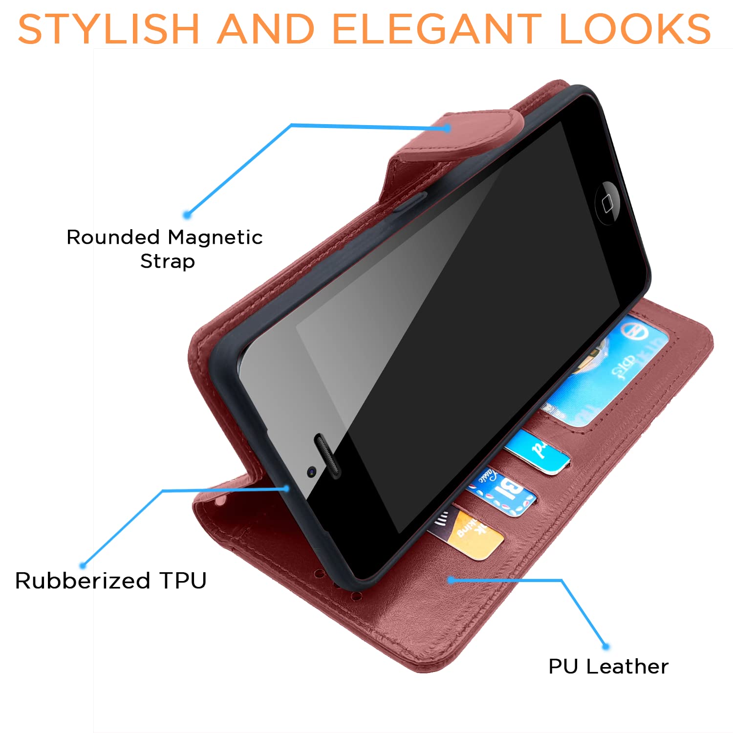 Pikkme iPhone 7/8 Vintage Flip Cover (Brown)