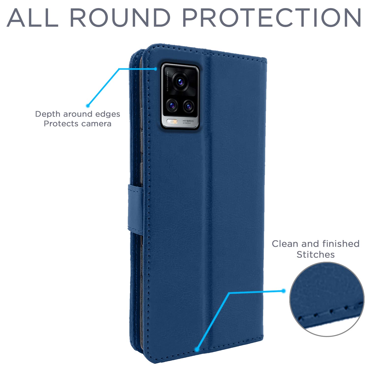Pikkme blue mobile flip cover for Vivo V20 Pro – photo 4
