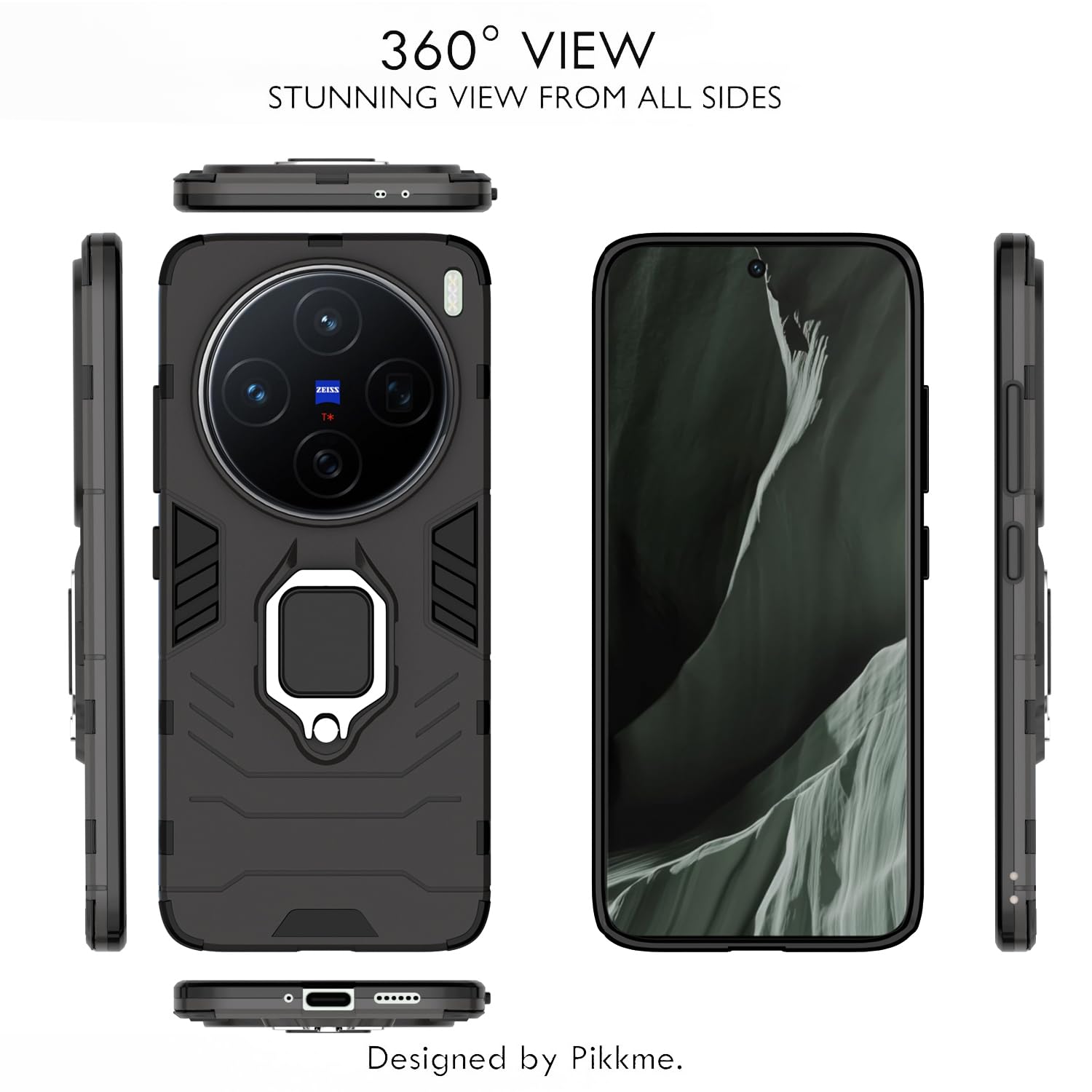 Pikkme Vivo X200 5G D5 Tough Armor Bumper Cover (Black)