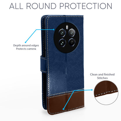 Blue & brown Magnetic flip cover for Realme 12 Pro/12 Pro Plus 5G – Pikkme – photo 3