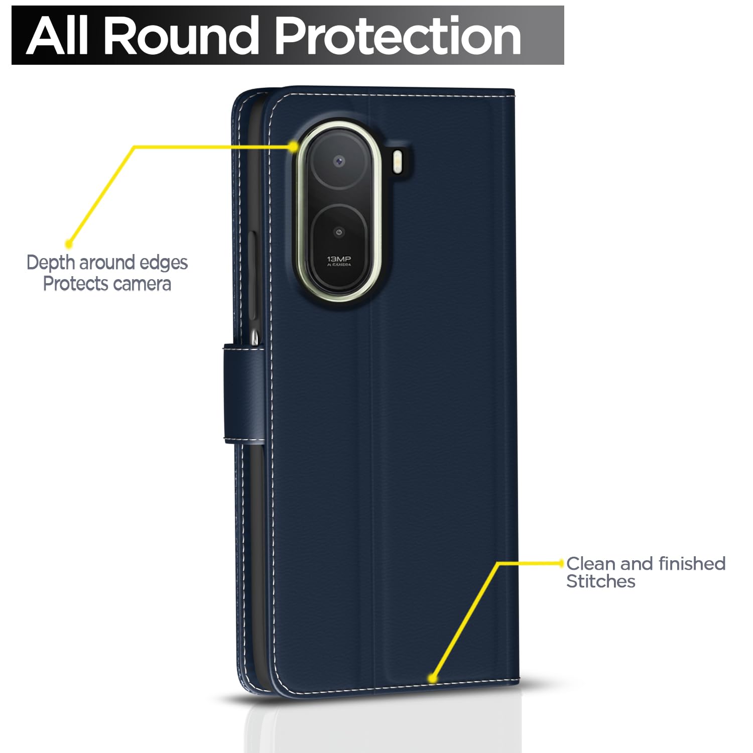 Redmi A7 Pro/Poco C85x 5G Wallet wallet flip cover in blue by Pikkme – photo 4