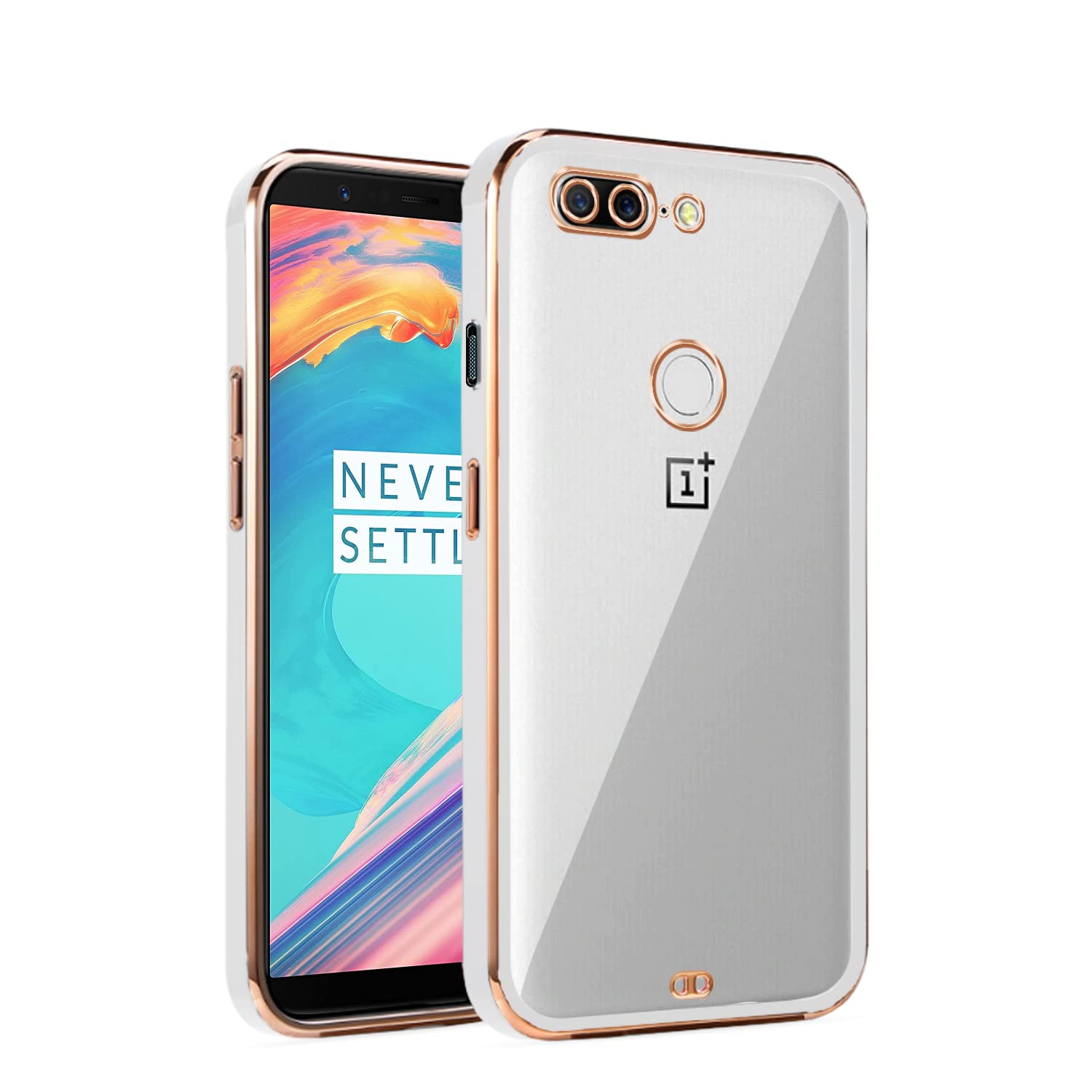 Pikkme OnePlus 5T Chrome white phone cover