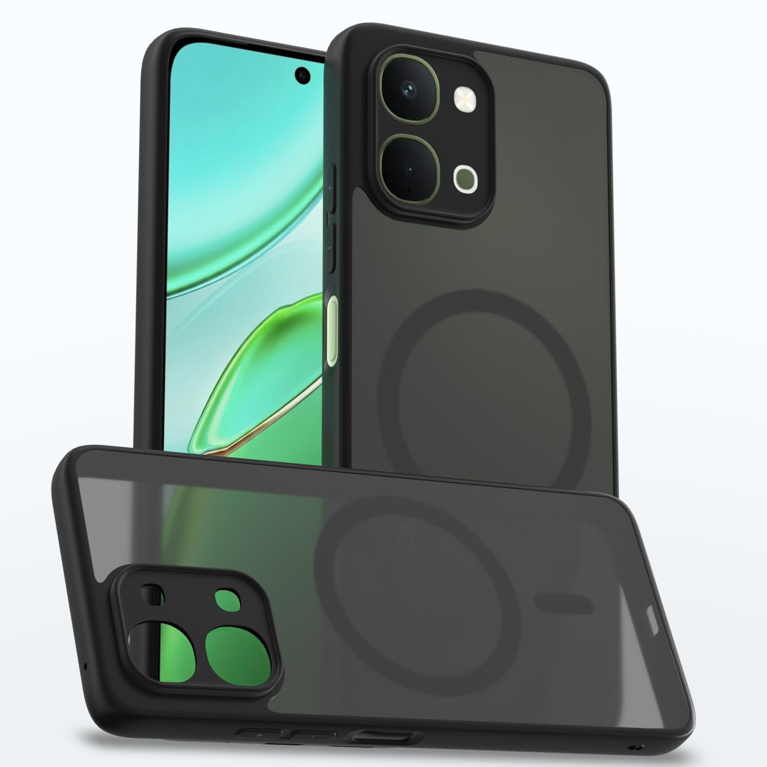 Pikkme Vivo T5x/Y51 Pro/iQOO Z11x 5G black smoke mag-safe phone cover