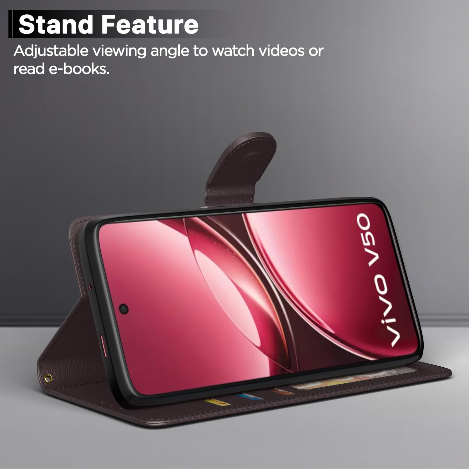Pikkme Vivo V50 5G / V50e 5G Vintage Flip Cover (Coffee)