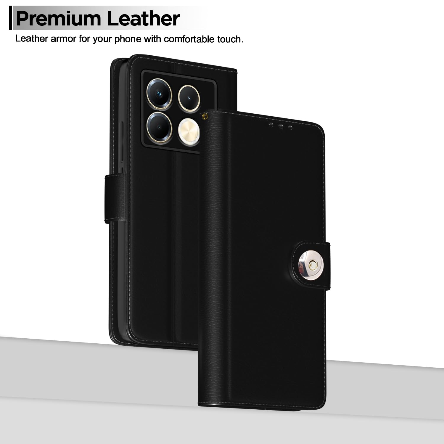 Pikkme black Button mobile flip cover for Infinix Note 40 5G – photo 2
