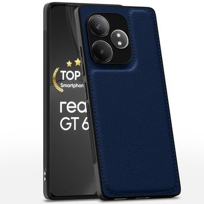 Blue Leather mobile cover for Realme GT 6/GT 6T 5G – Pikkme