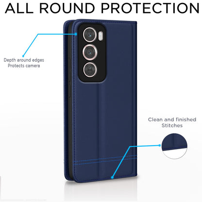 Pikkme Oppo Reno 12 Pro 5G Magnetic blue wallet flip cover – photo 4