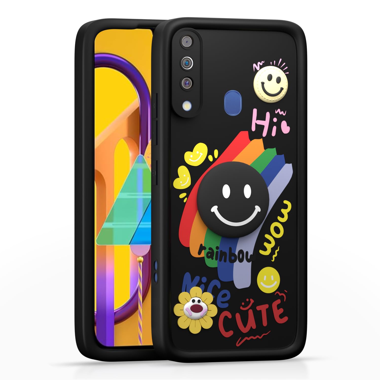 Black mobile back cover for Samsung M30 – Pikkme
