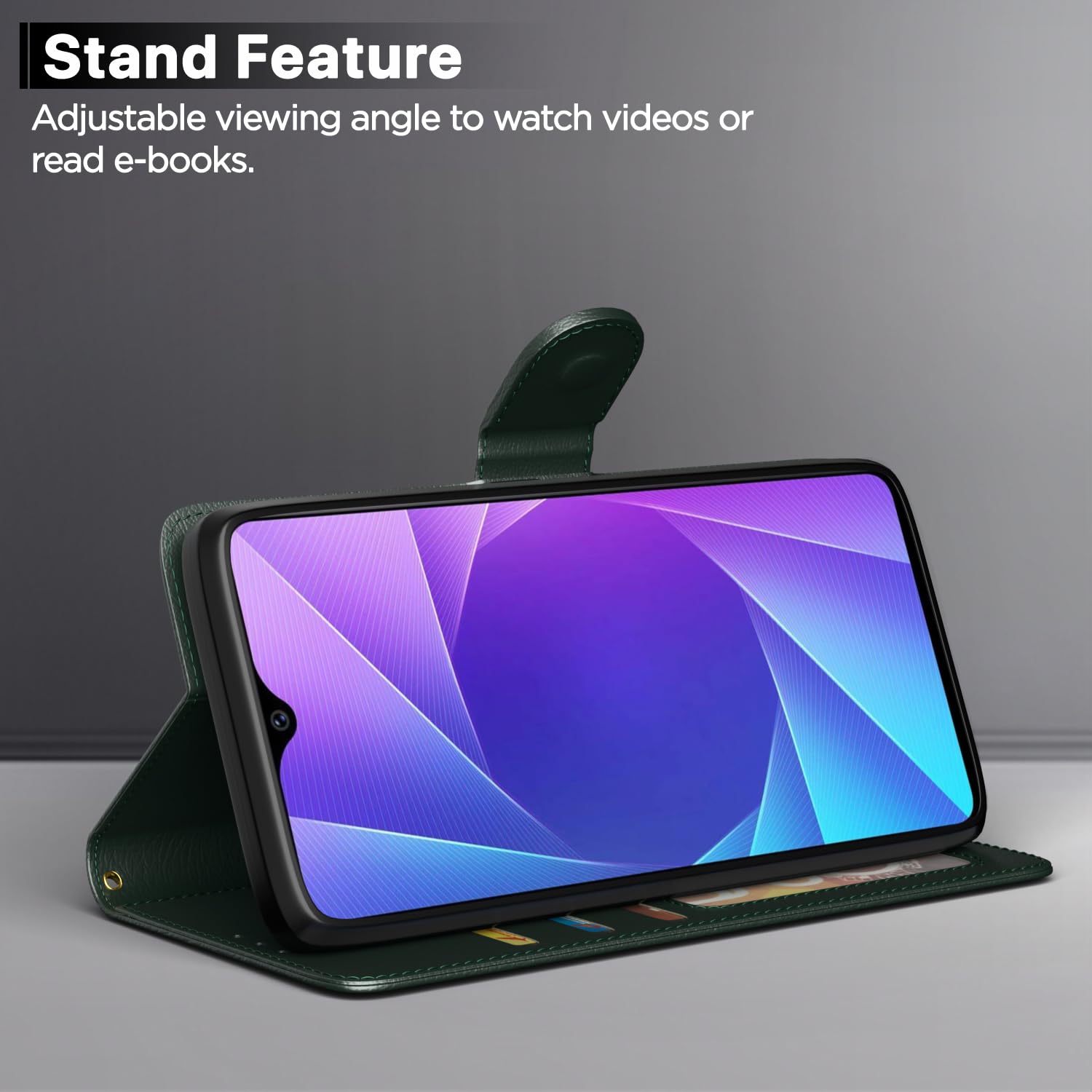 Vivo Y91/Y93/Y95 mobile flip cover in green by Pikkme – photo 3
